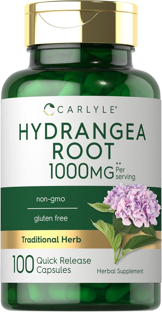 Carlyle Hydrangea Root Capsules | 1,000mg | 100 Count | Non-GMO, Gluten Free Extract