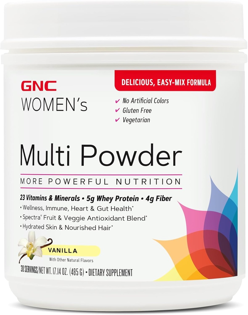 GNC Women's Multi Powder - Vanilla | Supports Overall Wellness, Heart Health, Energy Production | 30 Servings