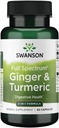 Swanson Ginger plein spectre et Turmeric 60 Capsules