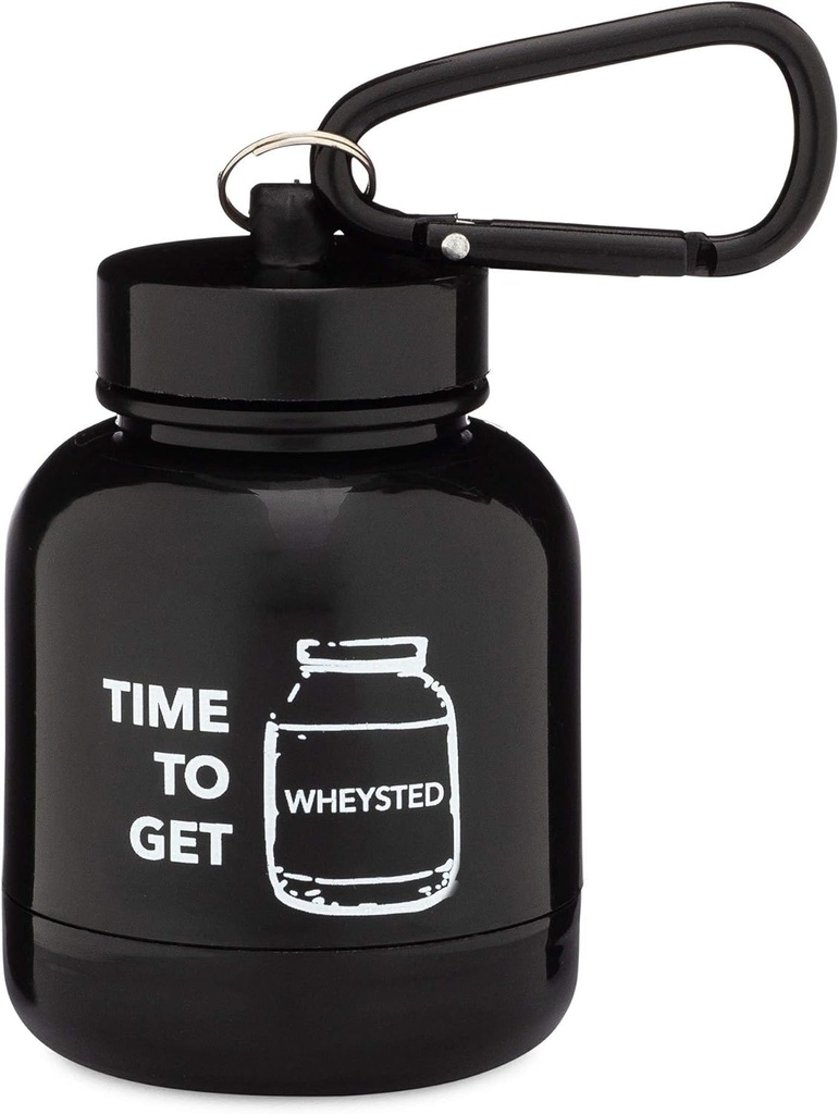 ONMYWHEY - Poudre de protéines et complément entonnoir porte-clés, conteneur portable aller-retour pour la gym, entraînement, fitness, et Voyage - TSA Approuvé, Temps pour obtenir Wheysted