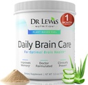 Suppléments Cerveau pour mémoire et focus – Dr Lewis Daily Crain Care Powder with Aloe Vera – Supplément Nootropique et Énergie à base végétale pour le brouillard cérébral, la clarté mentale et le soutien immunitaire – Poudre, 150g