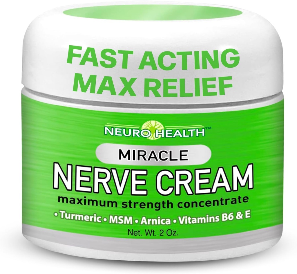 Crème Nerve Miracle - Résistance maximale - Mélange Turcuma et Arnica pour le soulagement du malaise de neuropathie - Formule apaisante pied et main avec MSM, B6, E - Fabriqué aux États-Unis
