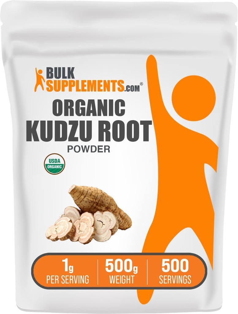 BulkSupplements.com Poudre de racine Kudzu biologique - Supplément de racine Kudzu biologique, supplément à base de plantes - Sans gluten - 1g par portion, 500g (1,1 lb) (paquet de 1)