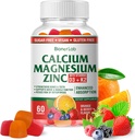 BionerLab Calcium Magnésium Zinc Gommies avec Vitamine D3 & K2 - Absorption améliorée de haute puissance - Orange et aromatisé aux baies