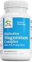 Terry Naturally BioActive Magnésium Complex - Bone & Heart Health Support - Supplément avec la vitamine B6, Zinc & Magnésium - Pyridoxal-5-Phosphate Vegan Capsule Supplément - 60 Capsules