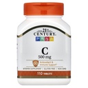 21st Century C 500 Mg Tablets, 110 Count