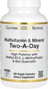 California Gold Nutrition Multivitamin and Mineral with Methyl B12, Vitamine C, L-MethylFolate and Bio-Quercetin, Two-A-Day, 180 Capsules de Veggie