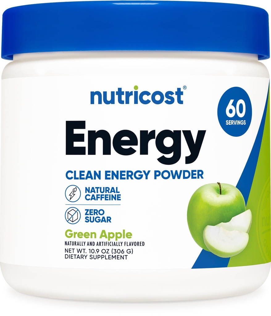 Nutricost Energy Complex (Green Apple) (60 Servings) - Clean Energy Powder, 300g Dietary Supplement