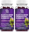 Glucosamine Chondroitin Gummies - 2- Pack, Extra Strength 1500mg Glucosamine avec MSM & Elderberry, Soutien de flexibilité, Meilleur supplément de cartilage et de soutien immunitaire pour les hommes et les femmes - 120 compte