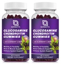Glucosamine Chondroitin Gummies - 2- Pack, Extra Strength 1500mg Glucosamine avec MSM & Elderberry, Soutien de flexibilité, Meilleur supplément de cartilage et de soutien immunitaire pour les hommes et les femmes - 120 compte