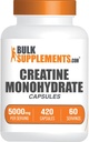 BulkSupplements.com Capsules monohydratées de créatine - Pilules de créatine micronisées - Sans gluten, 7 capsules par portion (5000mg), 420 Nombre (paquet de 1)