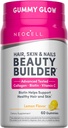 NeoCell Coiffure, peau et ongles Constructeur de beauté avec collagène, biotine et vitamine C, Comprend les antioxydants, Gummy, Citron, 60 Compte, 1 bouteille