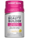 NeoCell Coiffure, peau et ongles Constructeur de beauté avec collagène, biotine et vitamine C, Comprend les antioxydants, Gummy, Citron, 60 Compte, 1 bouteille