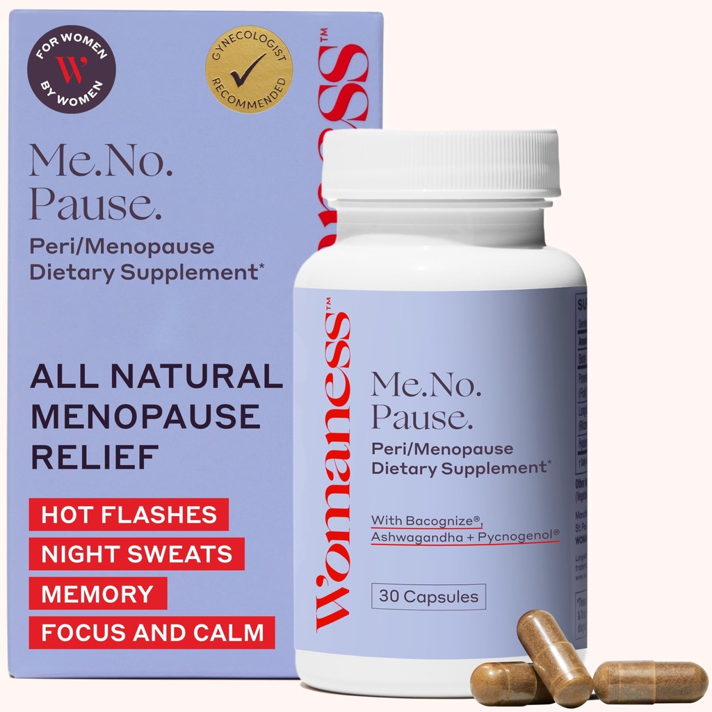 Suppléments de ménopause femme pour les femmes - Periménopause et ménopause Relief des couffées de chaleur, sueurs nocturnes, sécheresse vaginale, brouillard cérébral et soutien de l'humeur - Hormone et sans œstrogène - 30 capsules