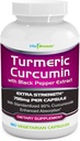 Complexe curcumin curcumin curcumin avec extrait de poivre noir - 755mg par gélule, 180végétaux - contient de la piperine (pour l'absorption supérieure et la biodisponibilité tumérique) et des curcuminoides normalisés à 95 %