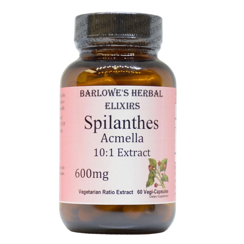 Spilanthes Acmella Extract , 600mg Par Capsule , Supplément à base de plantes pour le bien-être naturel et l'équilibre , 60 Capsules végétaliennes , sans stéarate , verre embouti pour la fraîcheur