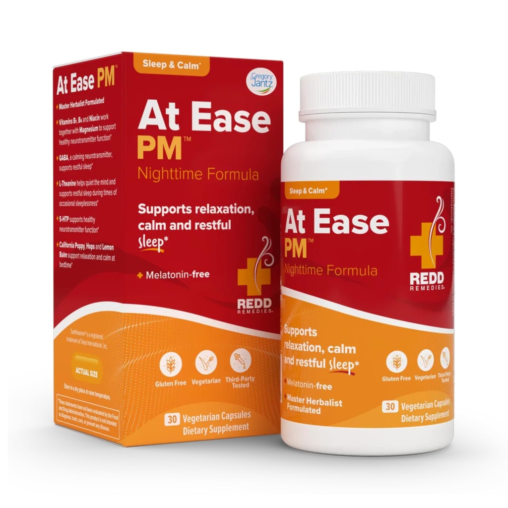Redd remèdes, à Ease PM, aide naturelle au sommeil, soutient la relaxation, 30 capsules végétariennes