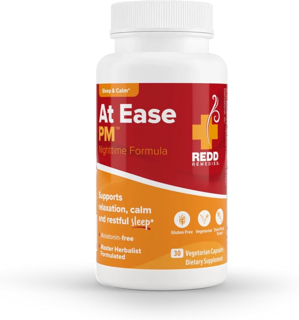 Redd remèdes, à Ease PM, aide naturelle au sommeil, soutient la relaxation, 30 capsules végétariennes