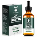 Huile de croissance de la barbe - 2X Concentration Biotine Huile de la barbe pour les hommes (2 oz) - Huile de la barbe pour hommes naturels avec huile d'argan, huile de jojoba et vitamine, adoucisseur de croissance de la barbe, hydratant (Cédarwood)