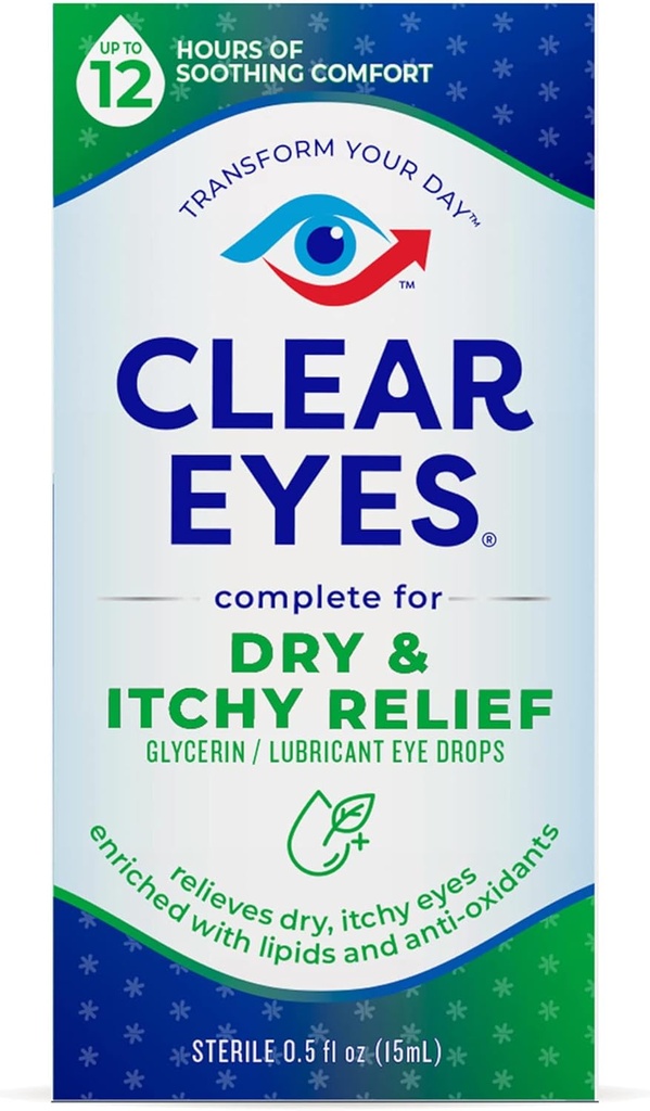 Clear Eyes Dry & Itchy Eye Relief Eye Drops, 0.5 Fl Oz