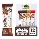 Étendre les barres protéiques sans sucre, les collations diabétiques parfaites, haute protéine et fibre, le contrôle de la faim et l'énergie stady, faible carb, Keto Friendly (12 comte, lot de variétés)
