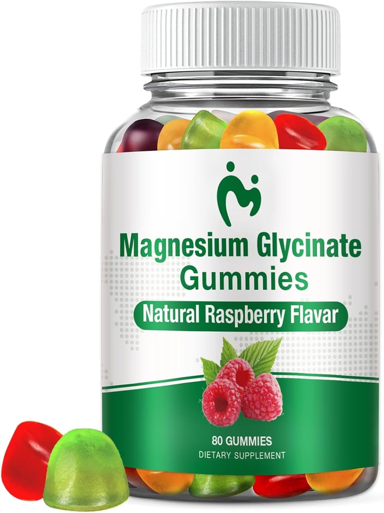 Glycinat de magnésium Gommies pour adultes et enfants, 1 packs Gommies de magnésium calme pour le sommeil, Malate de magnésium mâché 400mg, Stress & Muscle Relief, supplément de potassium de magnésium