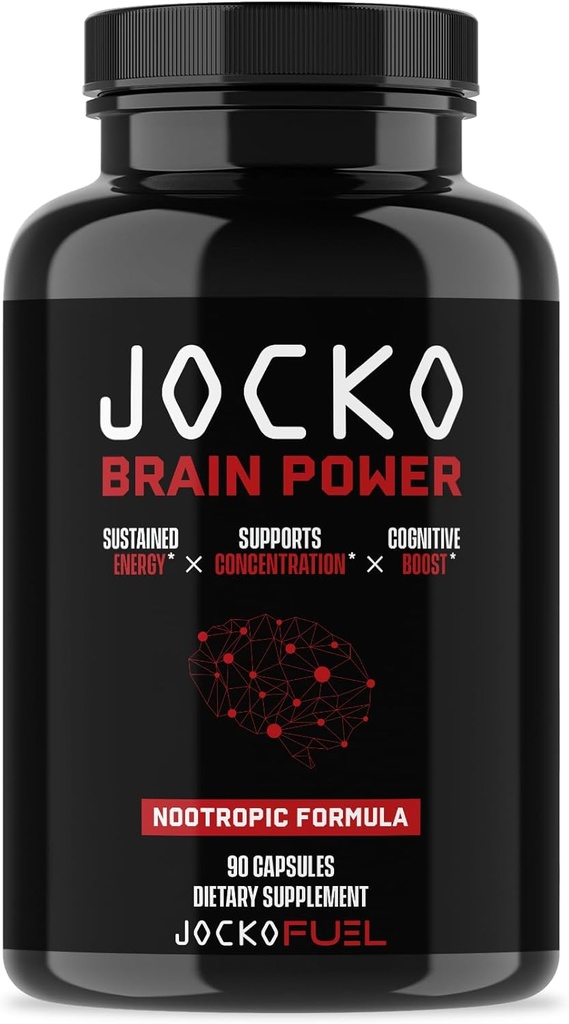 Jocko Fuel Brain Power - Nootropic Dietary Supplements for Memory & Focus wiht L Theanine, L Carnitine- Energy & Focus Supplement (90 Capsules)