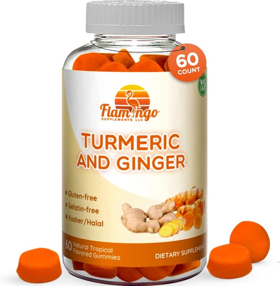 Curcumin curcumin et gingembre à croquer pour adultes et enfants. Vegan Friendly, Kosher & Halal, sans gluten, sans OGM.