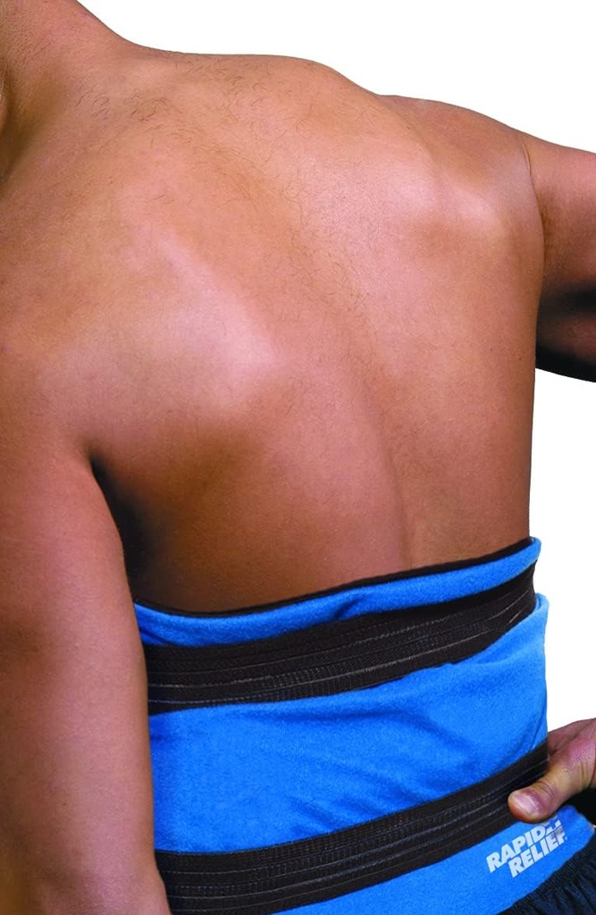 Rapid Relief Deluxe Compresseur chaud et froid réutilisable - Grand pack de glace flexible Paquet de thérapie à froid chaud pour le dos et le corps avec sangle réglable, gel ou micro-ondes