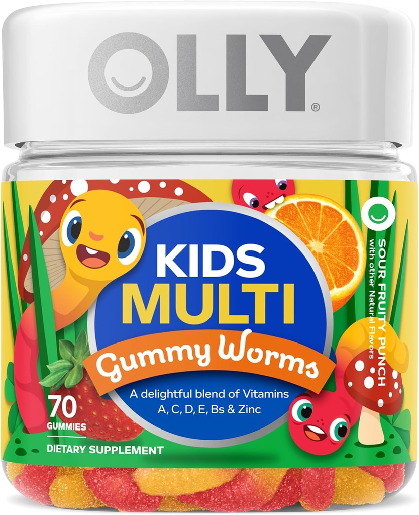 OLLY Enfants Sommeil et multivitamine Gummy, Mélatonine et vitamines A-E, Bs, zinc, 50 Compte Sommeil et 70 Compte Multivitamine