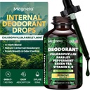 Chlorophylle gouttes liquides – Supplément désodorisant corporel pour les femmes et les hommes – Détox, énergie et soins de la peau – Vegan, non-OGM, 2 Fl Oz