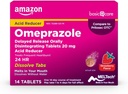 Soins de base Omeprazole à libération différée Désintégration orale des comprimés, 20 mg, Réducteur acide, Flaveur de fraises, 14 Compte (paquet de 1)