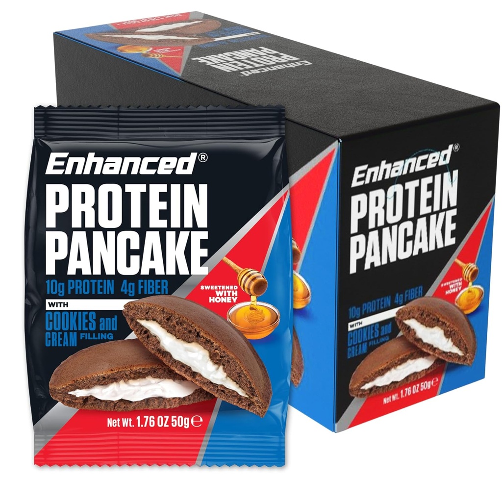 Labs améliorés des crêpes protéinées à emporter - Cookies et crème (paquet de 10) - faible teneur en glucides, faible teneur en sucre, faible teneur en calories, haute teneur en protéines, amis des céto - prêt à manger Snack