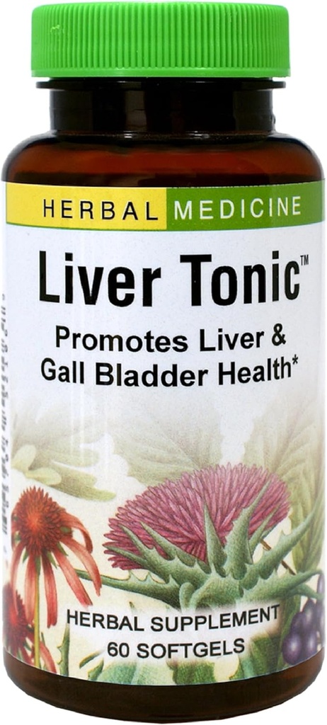 Herbes Etc. Liver Tonic - Supplément Santé Gallbladder avec la formule à base de plantes - Aide santé globale du foie avec le chardon de lait, Schisandra et le raisin de l'Oregon - Soutenir un foie sain - 60 Softgels