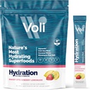 Voli Electrolytes Powder Packets.com Non ajouté Sucre Electrolyte Drink Mix pour l'hydratation.com Keto & Fasting Friendly, Natural Superfoods & Minerals.com Cimonade aux fraises, 15-Count