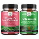 Ensemble de Palmetto Saw Extra Strength pour les femmes et supplément de soutien thyroïde de Sélénium pur - DHT Blocker épaississant les vitamines capillaires pour la perte de cheveux - Supplément antioxydant et booster naturel immunitaire