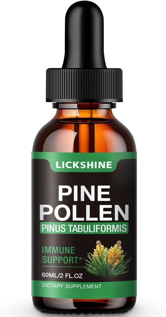 1 Pack Pine Pollen Tincture - Organic Pine Pollen Powder Liquid Drops Extract for Immune Support, Sugar Free Natural Herbal Supplement - Vegan Pine Pollen Drops 2 Fl.Oz.