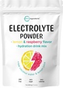Micro Ingredients Hydration Electrolyte Powder, 1 lb (69 Servings) | Lemon Raspberry Flavor | High Potassium (1,000mg) + Coconut Water & Real Lemon Juice | No Sugar, Keto Friendly | Non-GMO