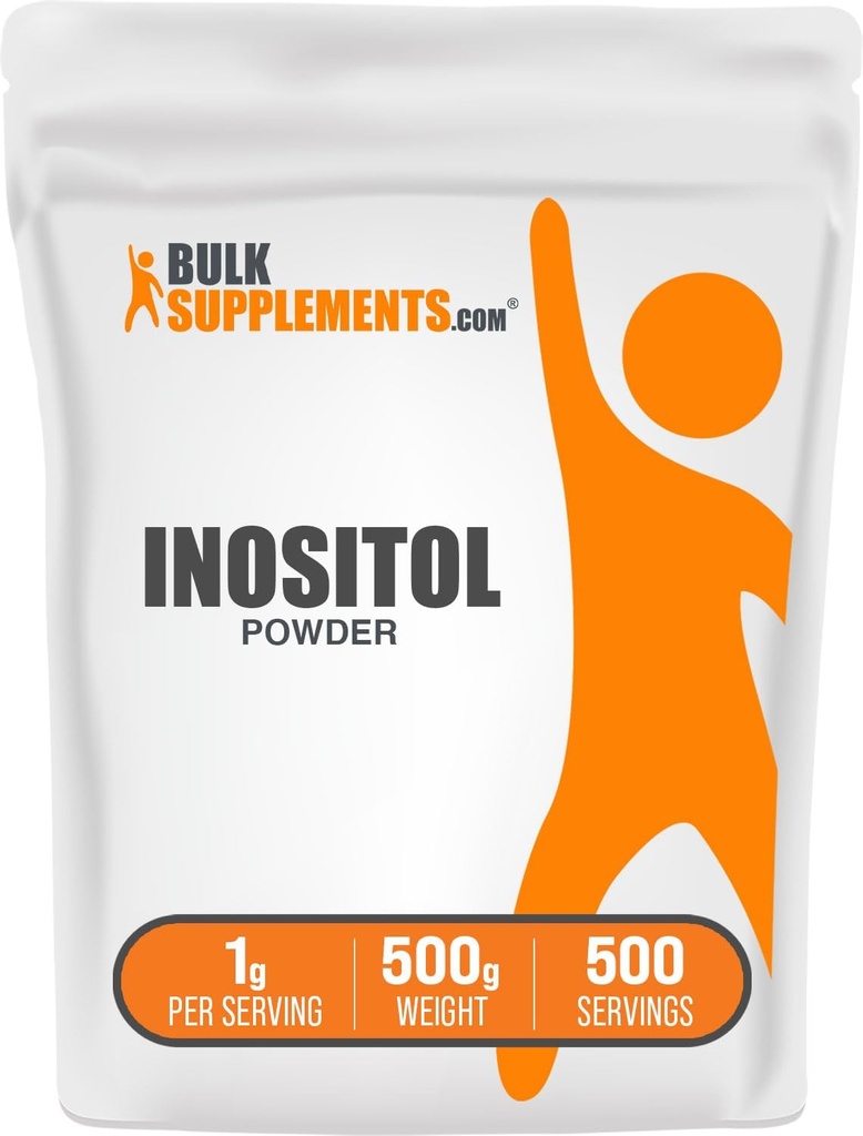 BulkSupplements.com Poudre d'inositol - Supplément d'inositol, supplément de vitamine B8 - Sans aromatisé et sans gluten, 1g par portion, 500g (1,1 lb) (paquet de 1)