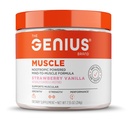 La marque Genius Genius Muscle - Supplément santé musculaire pour la croissance, l'endurance et la récupération - Formule non hormonale - 6 champignons organiques - naturellement sucré - 30 portions - Vanille de fraise