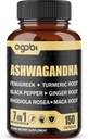 Ashwagandha Extrait Capsules 7 ingrédients à base de plantes 8050 mg - Mélange de fénugreek, de maca, de curcuma, de Rhodiola, de gingembre et de poivre noir - Sommeil, Esprit, Immune et soutien énergétique - 5-mois