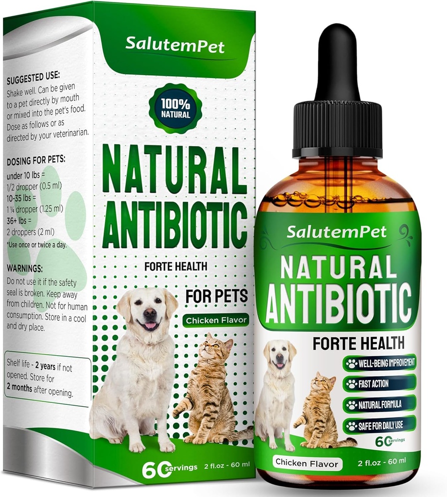 Chien Antibiotiques Forte santé des animaux Antibiotiques pour les chats Supplément à base de plantes pour toutes les races pour la respiration facile