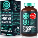 Essential Amino Acids Supplement - All 9 EAAs with BCAAs Amino Acids (Leucine, Lysine, Valine, Threonine) - 3,000mg Per Serving - Muscle Growth, Power, Recovery - 120 Vegan, Caffeine Free Capsules