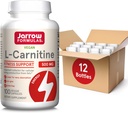Formules de Jarrow L-Carnitine 500 mg - 100 Licaps de Veggie - Cofacteur important pour la production d'énergie (ATP) à partir de matières grasses - Supplément alimentaire - Vegan - Jusqu'à 100 portions, paquet de 12