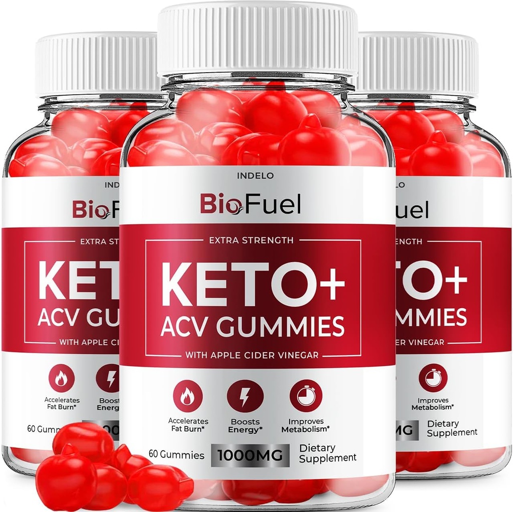 (3 Pack) Bio Carburant Keto ACV Gummies - Formule avancée BioFuel Keto Plus ACV Gummies Apple Cider Vinegar Bio Carburant CVA, Gummies de gestion du poids Dietary Supplement Reviews Hommes Femmes (180 Gummies)