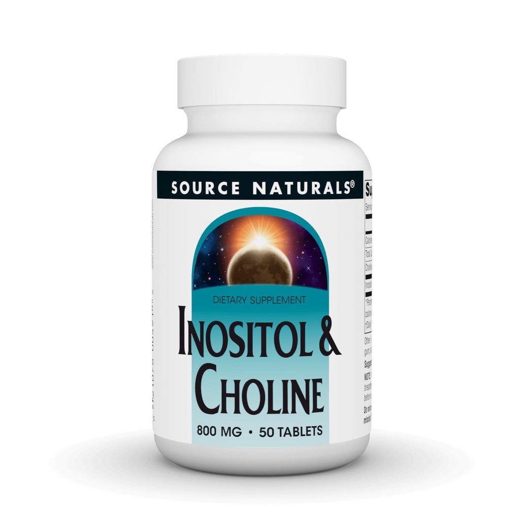 Source Naturals Inositol et Choline 800 mg soutient la fonction nerveuse saine - 50 comprimés