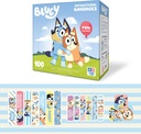 Bandes bleues pour enfants, 3 tailles assorties 100 CT.Stickers comme porter, Bandes adhésives flexibles pour les coupures mineures, les éclats et les brûlures. Grande idée de cadeau et Stuffer de bas