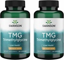 Swanson TMG Triméthylglycine - Supplément à l'acide aminé Promouvoir une fonction hépatique saine et un soutien de la santé cardiaque - (90 capsules, 500 mg chacune) (2 pack)