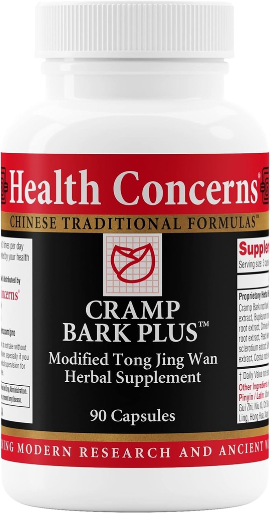 Préoccupations de santé Cramb Bark Plus – Relief menstruel et équilibre hormonal – Support de circulation – Dong Quai, Black Cohosh, Bupleurum & Herbes chinoises – Supplément à base de plantes pour femmes – 90 capsules