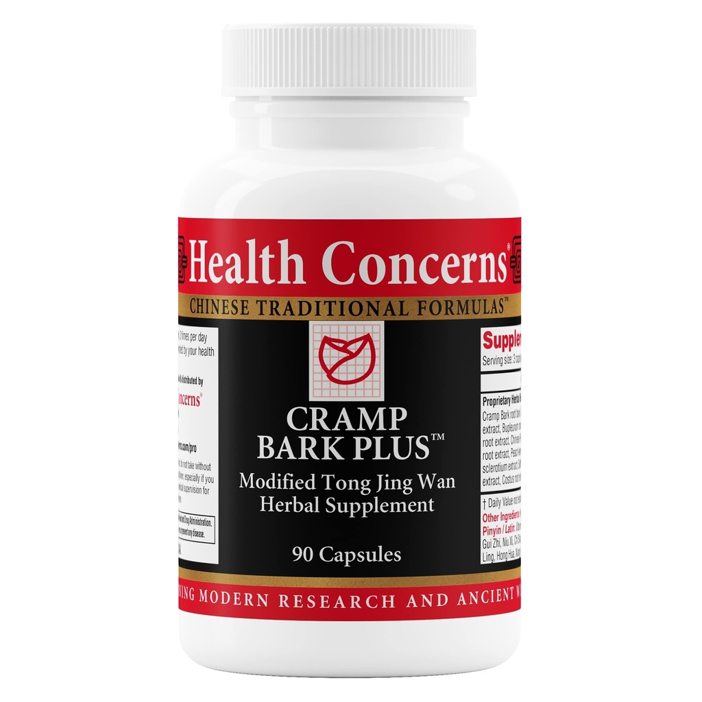 Préoccupations de santé Cramb Bark Plus – Relief menstruel et équilibre hormonal – Support de circulation – Dong Quai, Black Cohosh, Bupleurum & Herbes chinoises – Supplément à base de plantes pour femmes – 90 capsules